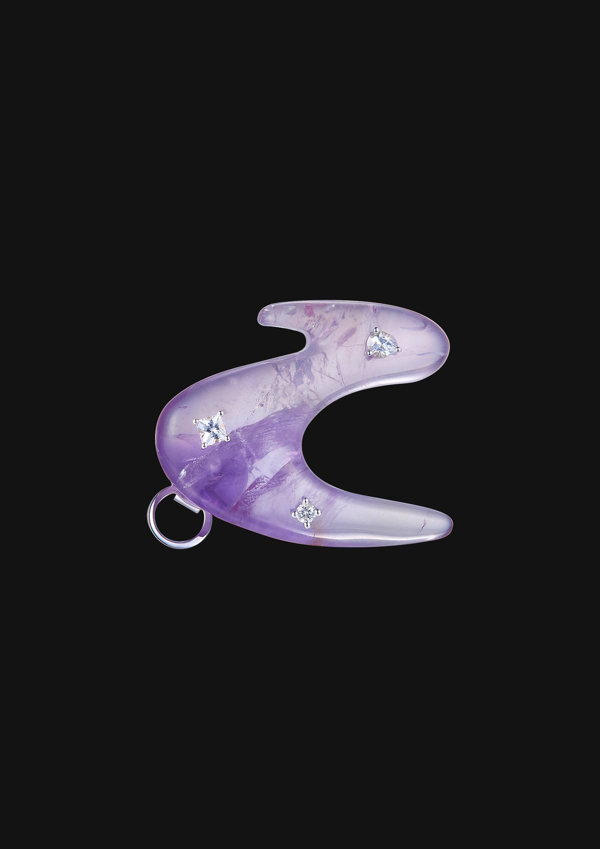 Medium Z Crystal Single Stud in 18K Gold