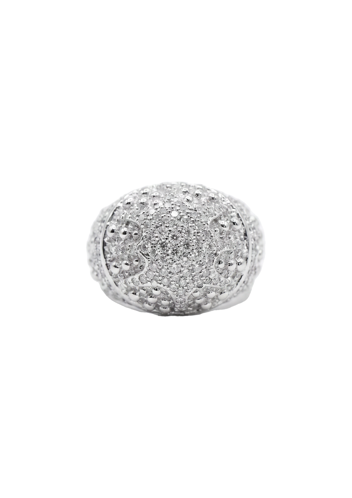 White Urchin Ring in Sterling Silver