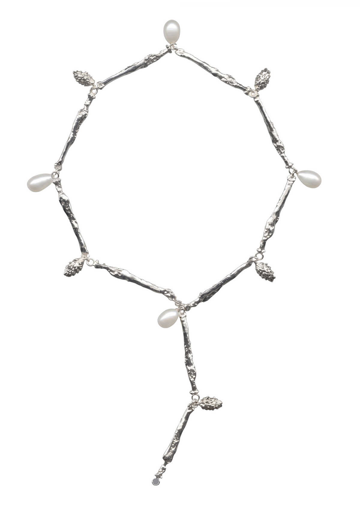 Faceted Cocoon Necklace in Sterling Silver