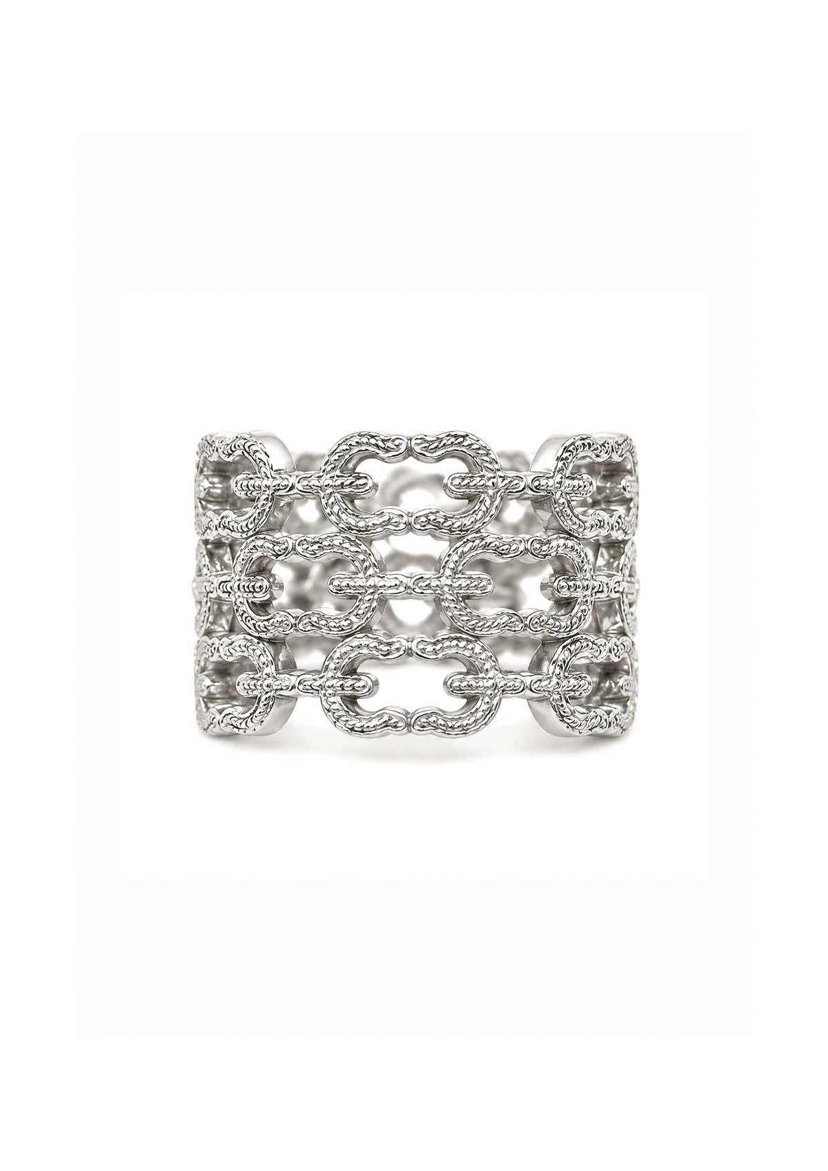 Triple Logo Knot Ring in Sterling Silver