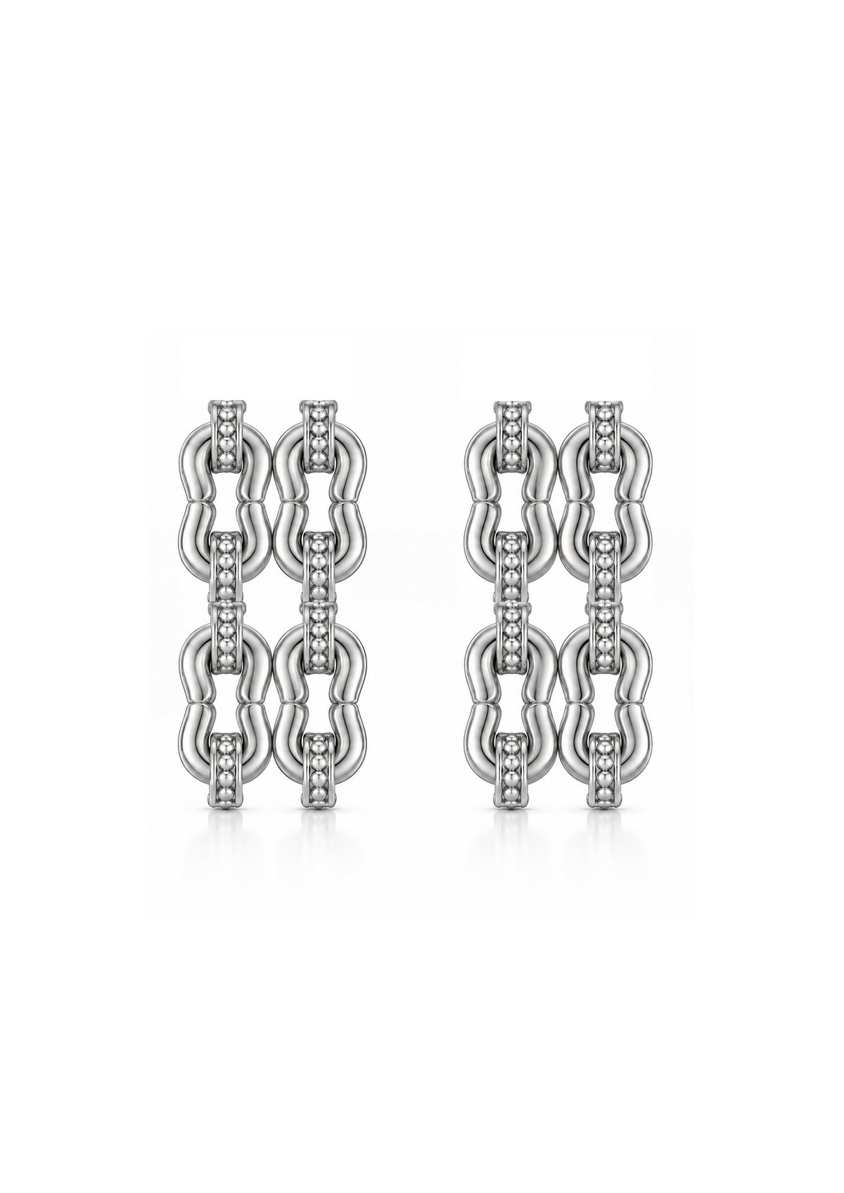Double Logo Knot Earrings in Sterling Silver