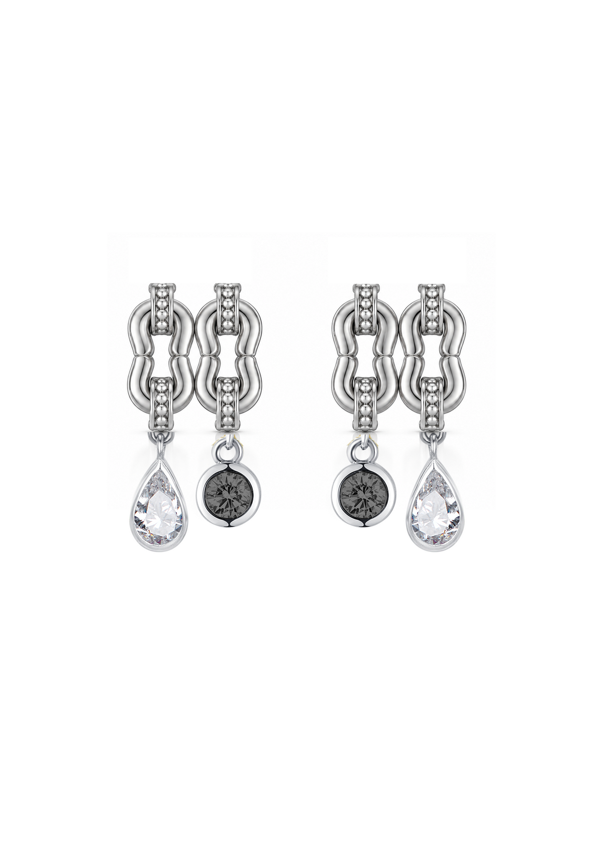 Logo Knot Teardrop Earrings in Sterling Silver