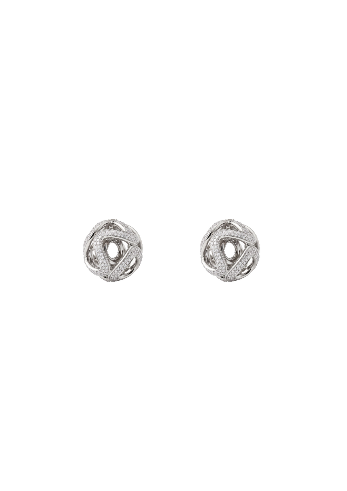 Pavé Sphere Stud Earrings in Sterling Silver