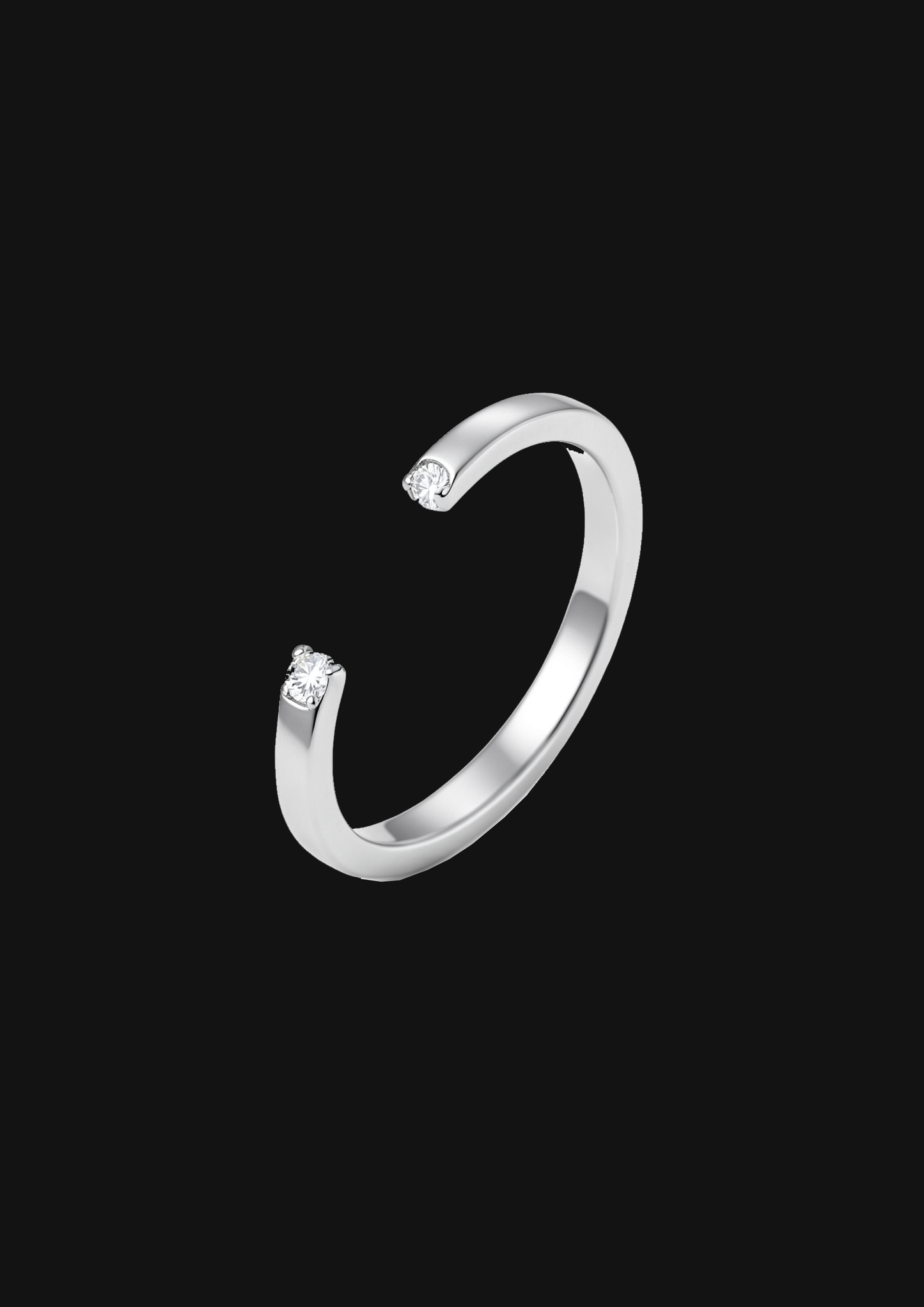 Single Diamond Open Ring
