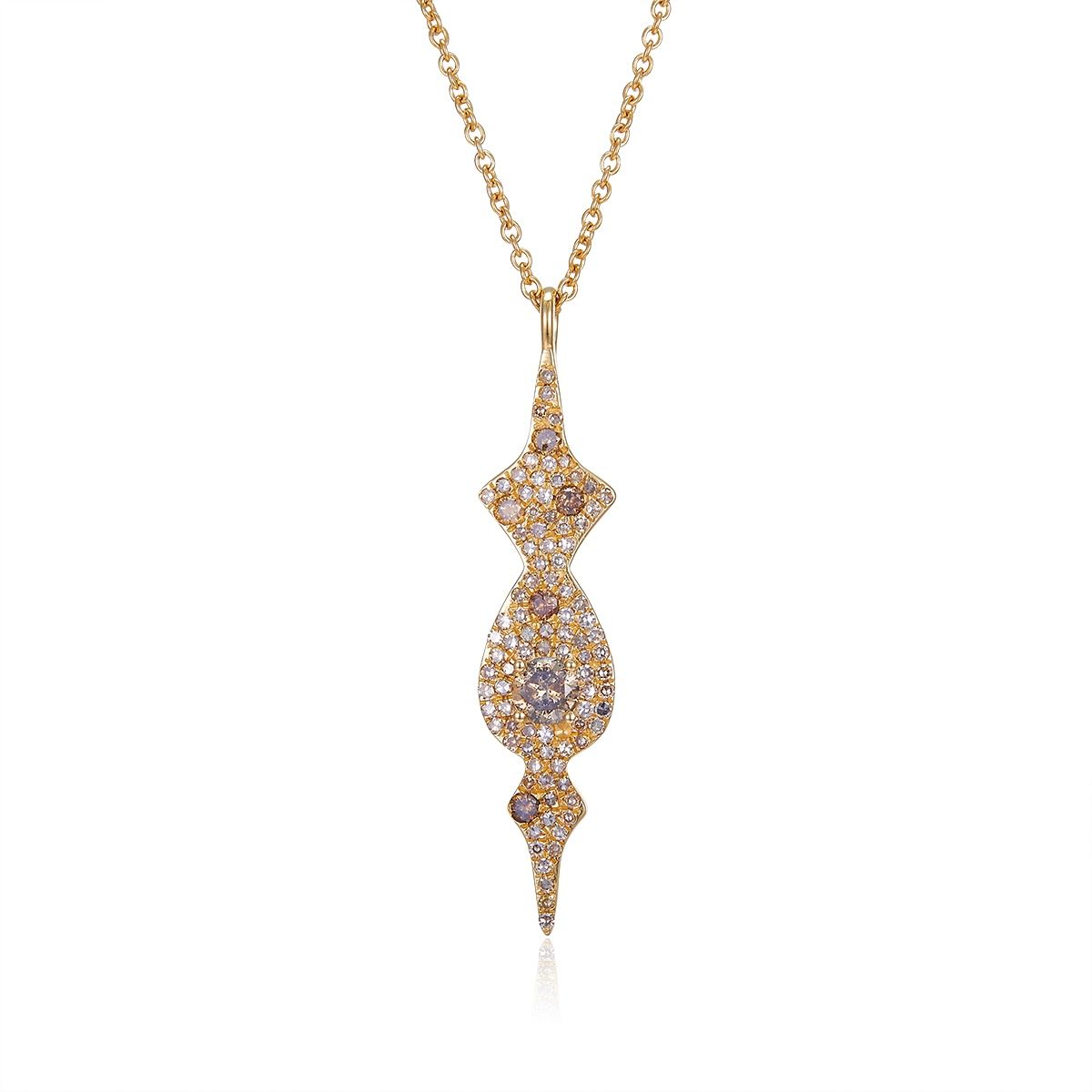 Coral Reef Brown Diamond Necklace in 18K Gold