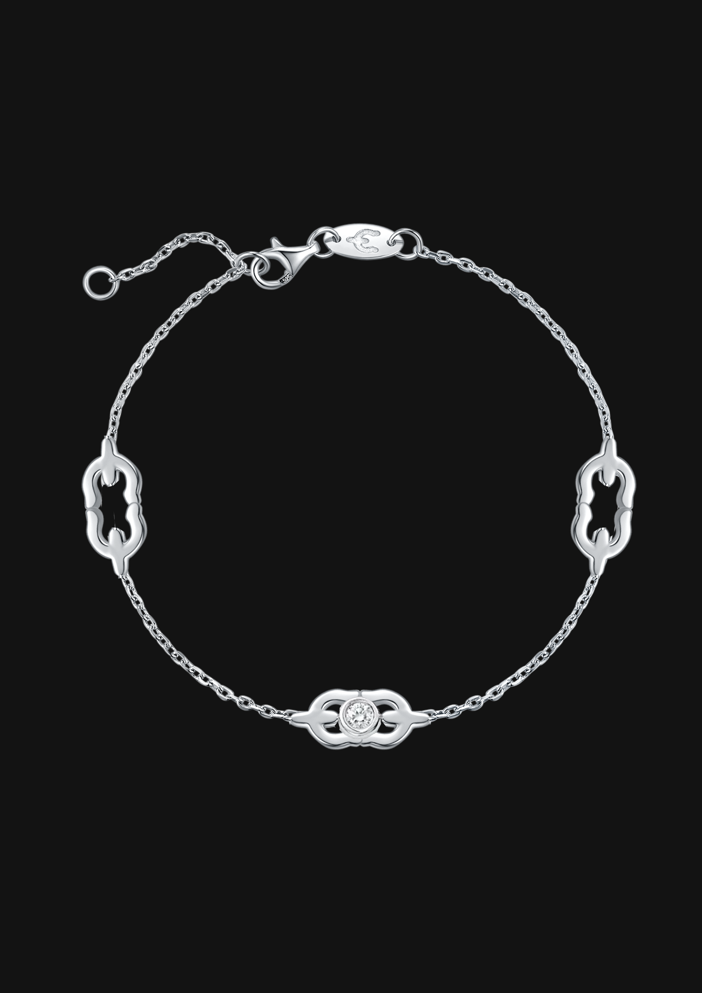 Chain Knot White Gold Bracelet