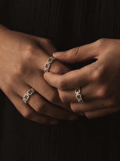 Logo Knot Ring in Sterling Silver