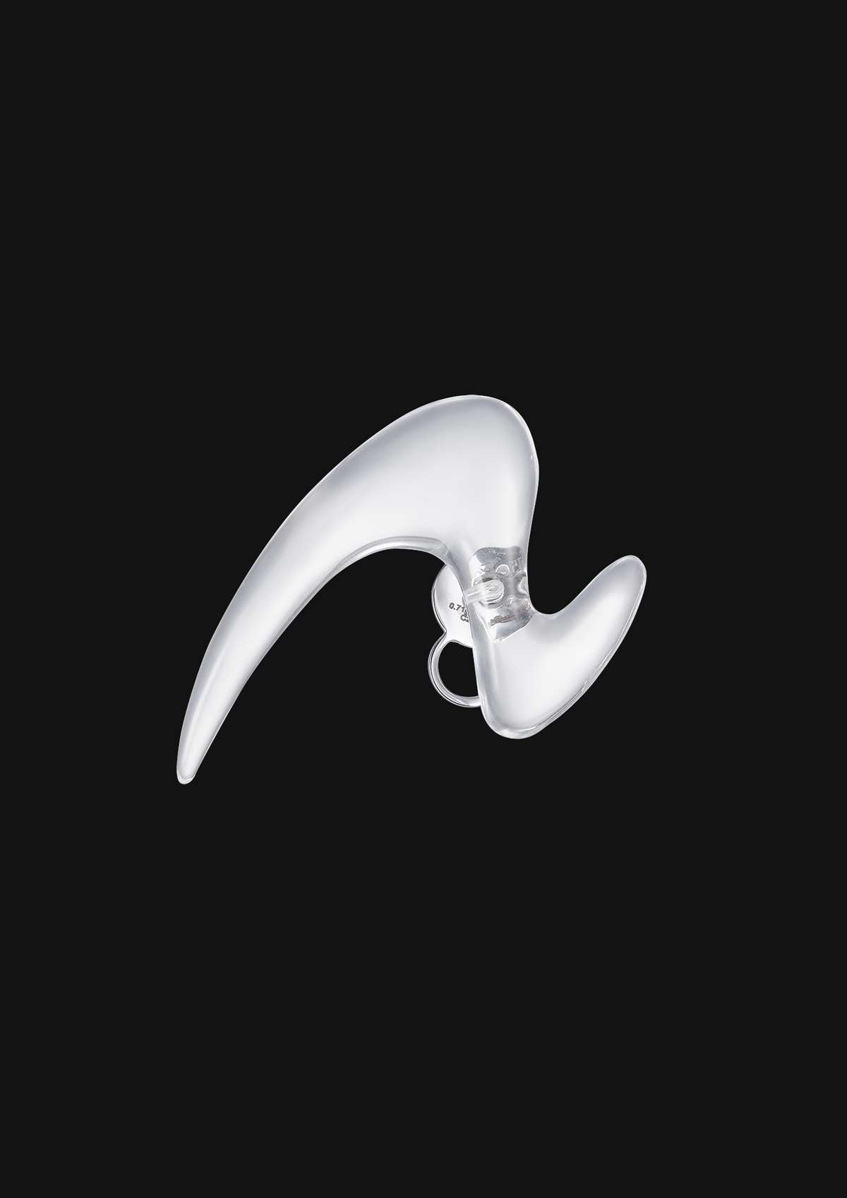 Large Z Crystal Single Stud — White in 18K Gold