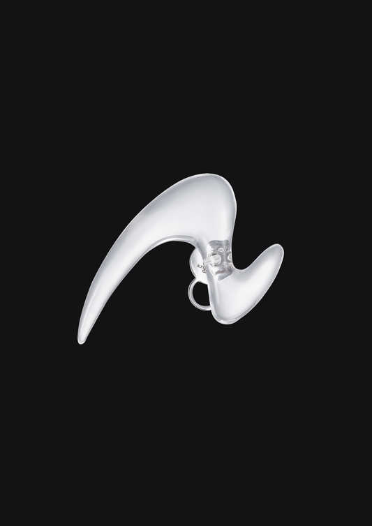 Large Z Crystal Single Stud — White in 18K Gold