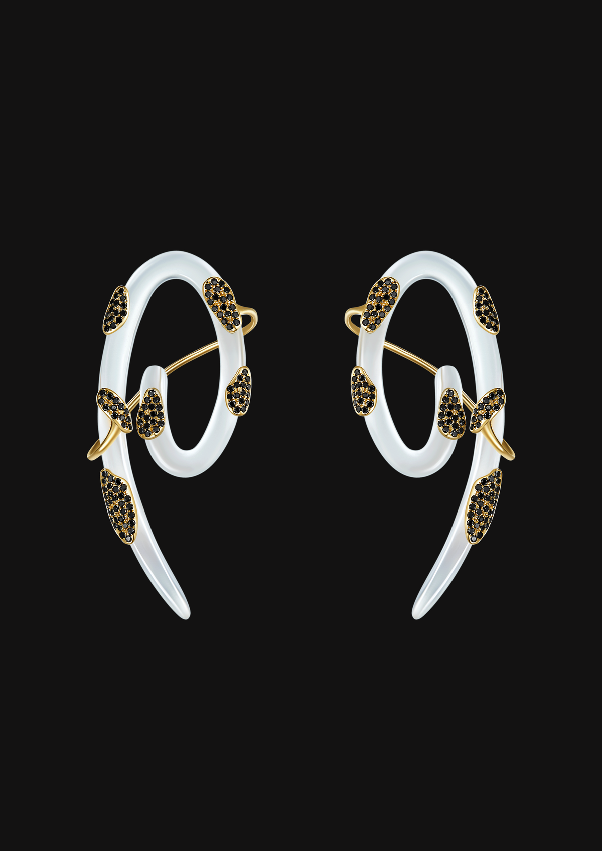 Crystal Ear Cuffs — Pair in 18K Gold