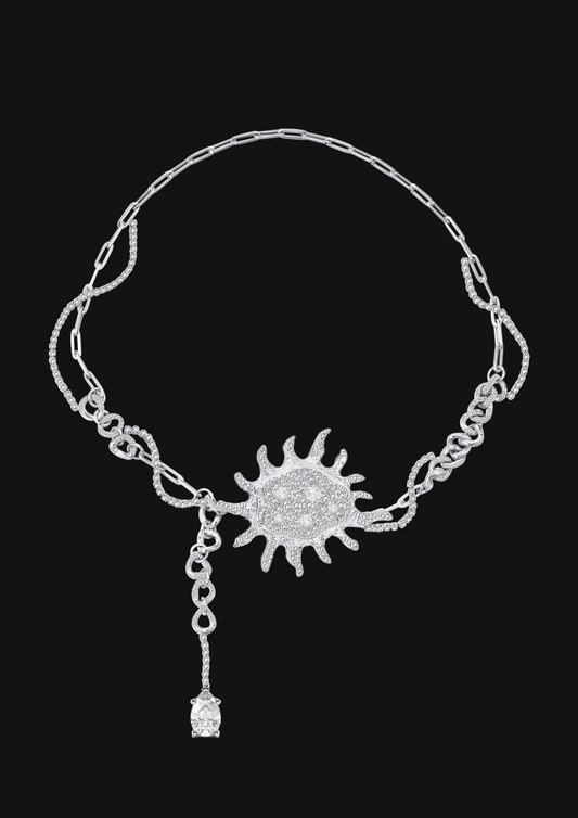 Diamond Urchin Necklace in 18K Gold