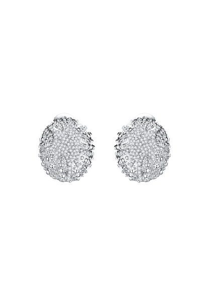 White Urchin Earrings in Sterling Silver