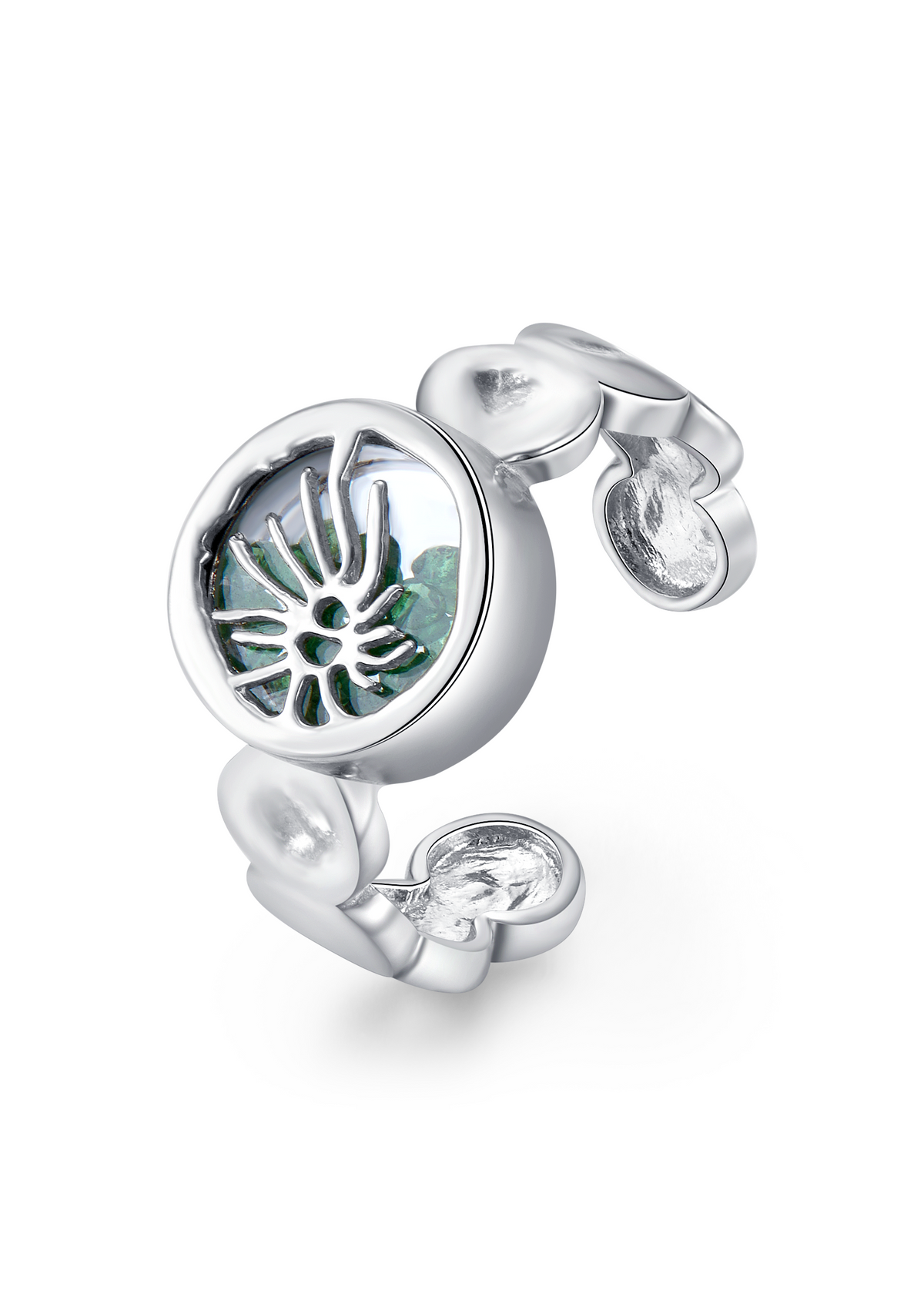 Glass Cocoon Ring in Sterling Silver