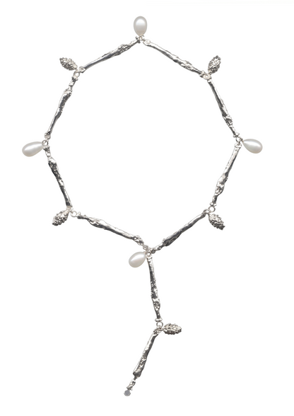 Faceted Cocoon Necklace in Sterling Silver
