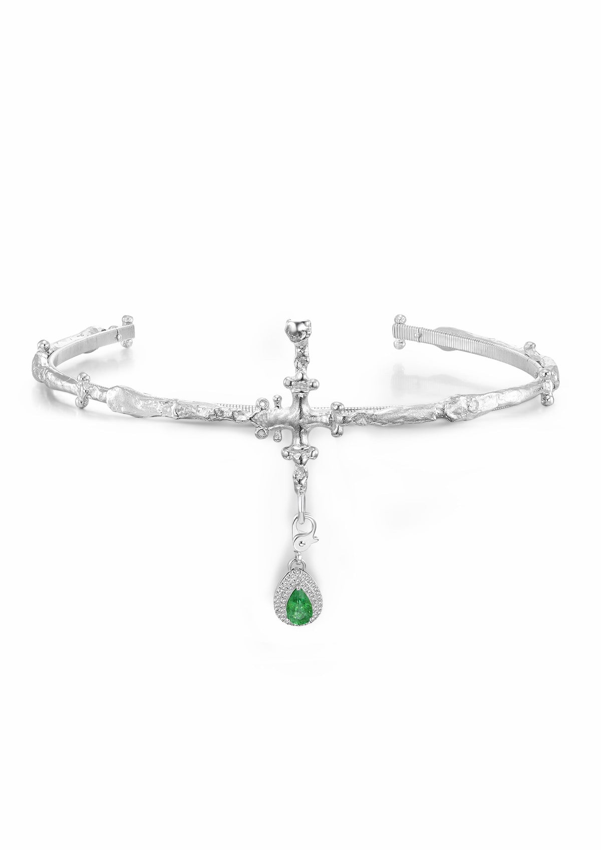 Cross Cocoon Choker in Sterling Silver