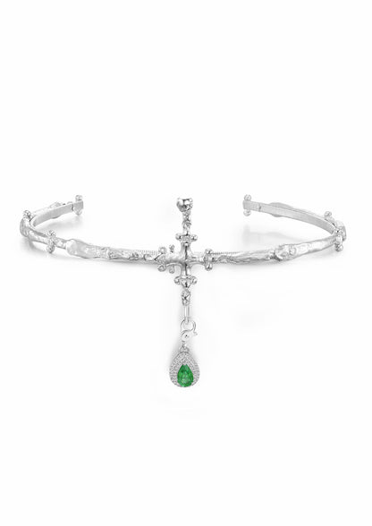 Cross Cocoon Choker in Sterling Silver