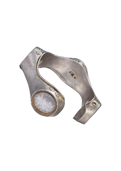 Four Glass Cocoon Bangle — Topaz in Sterling Silver