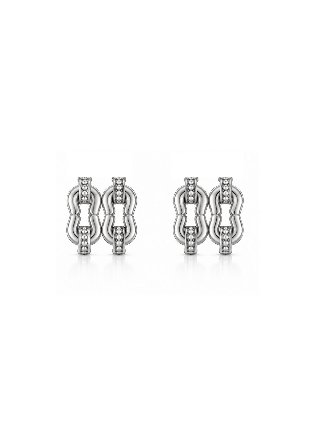 Logo Knot Stud Earrings in Sterling Silver