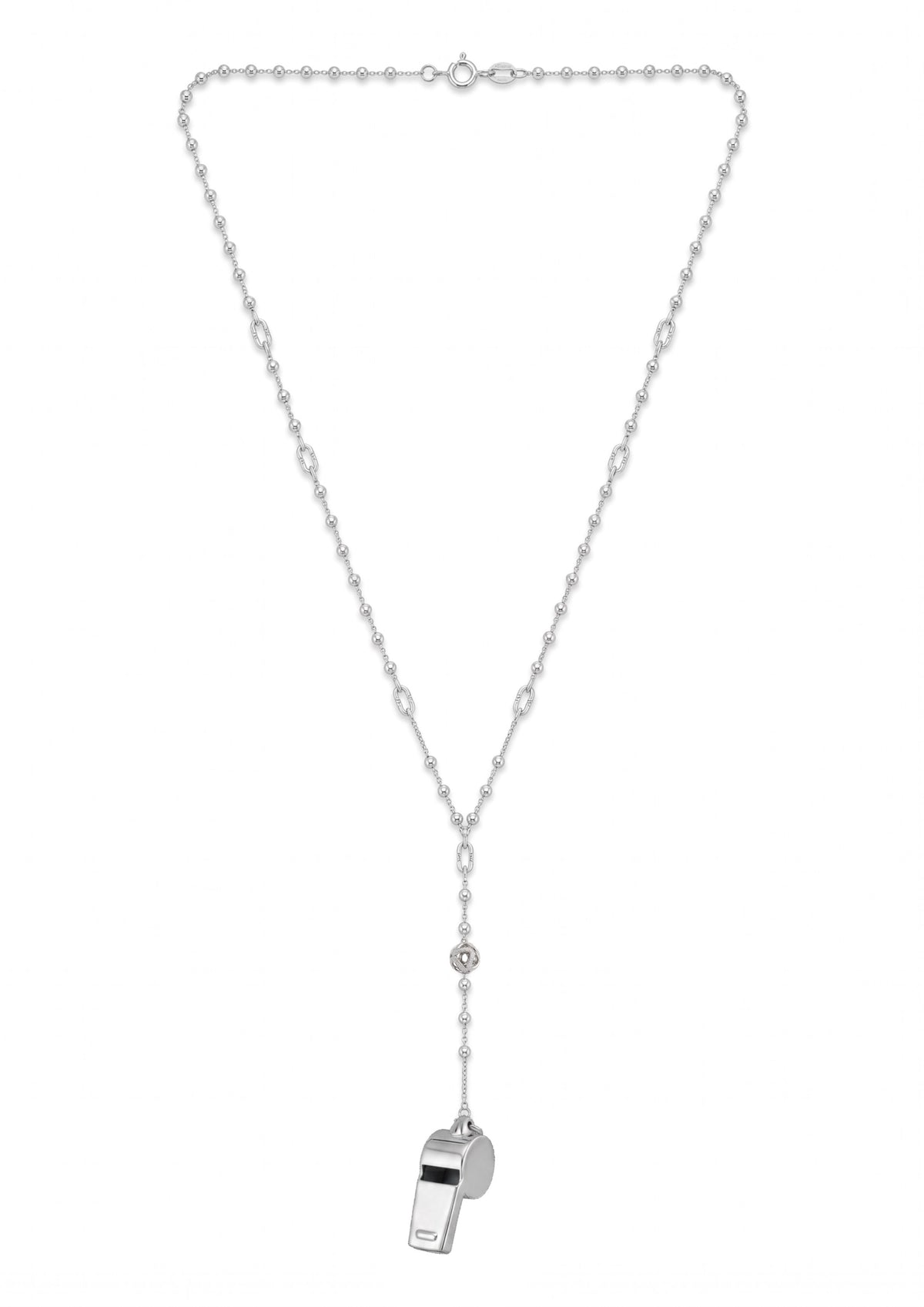 Whistle Y Necklace in Sterling Silver