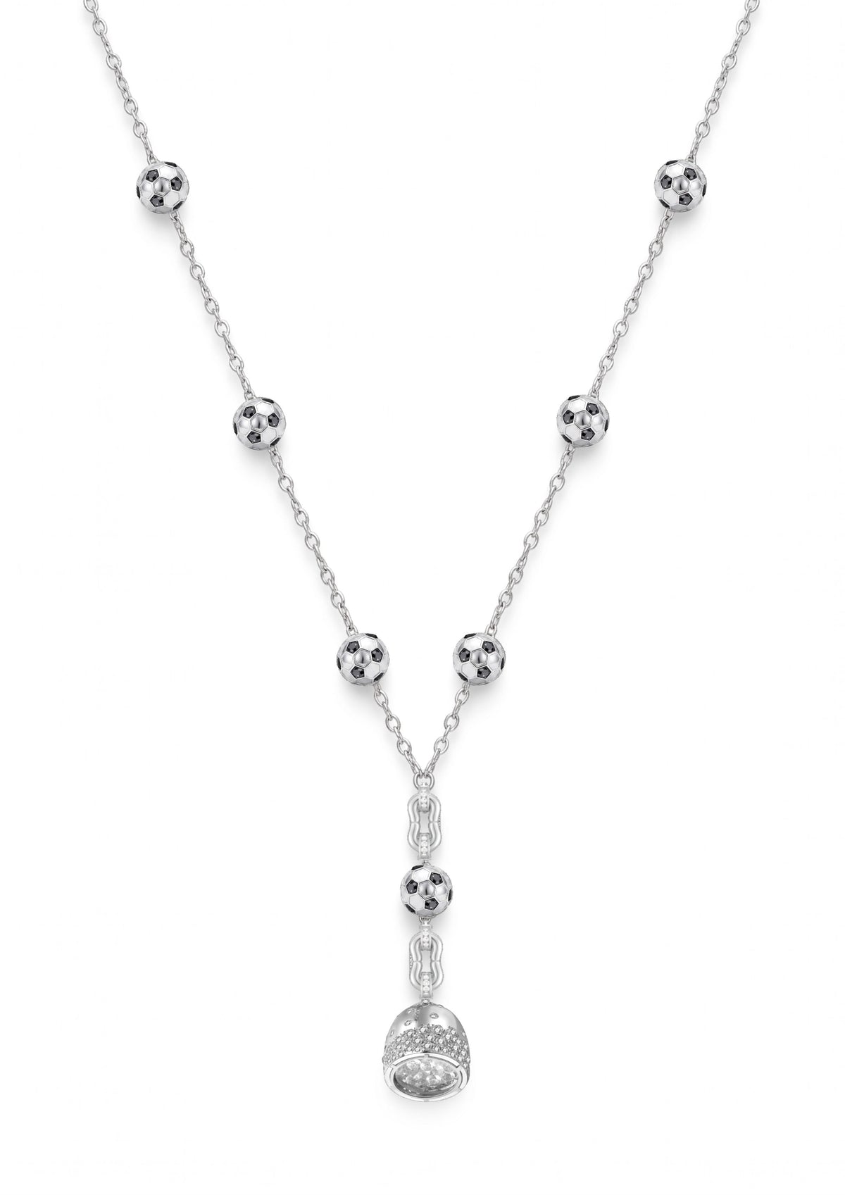 Sphere Cocoon Y Necklace in Sterling Silver