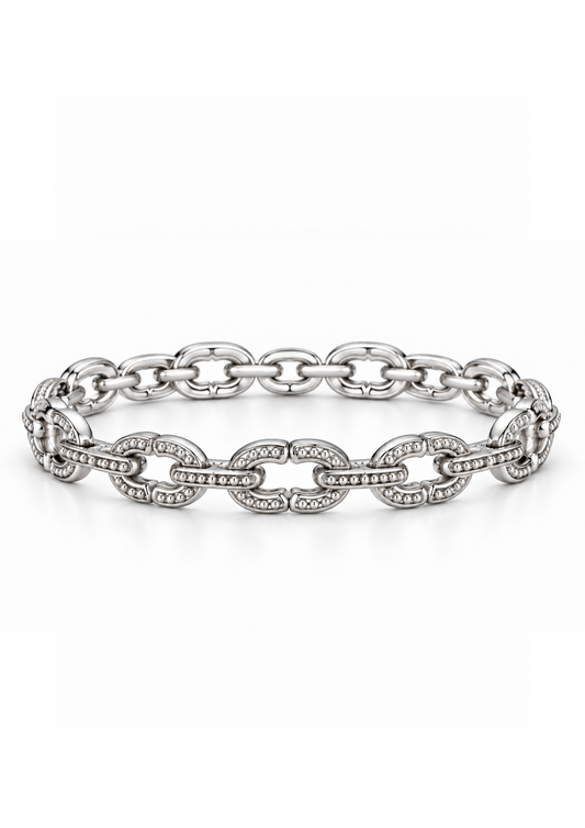 Logo Knot Bangle in Sterling Silver