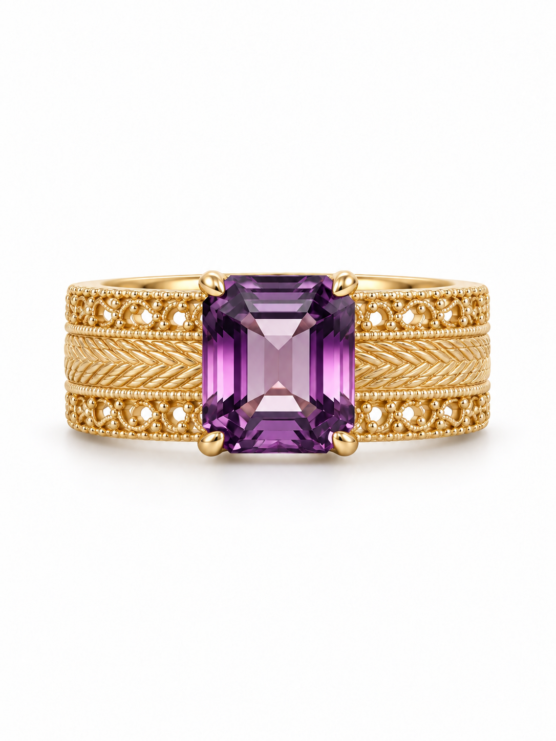 Lace Filigree Spinel Ring in 18K Gold