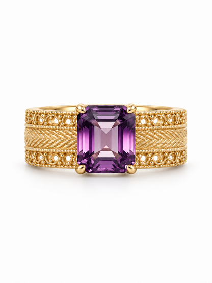 Lace Filigree Spinel Ring in 18K Gold