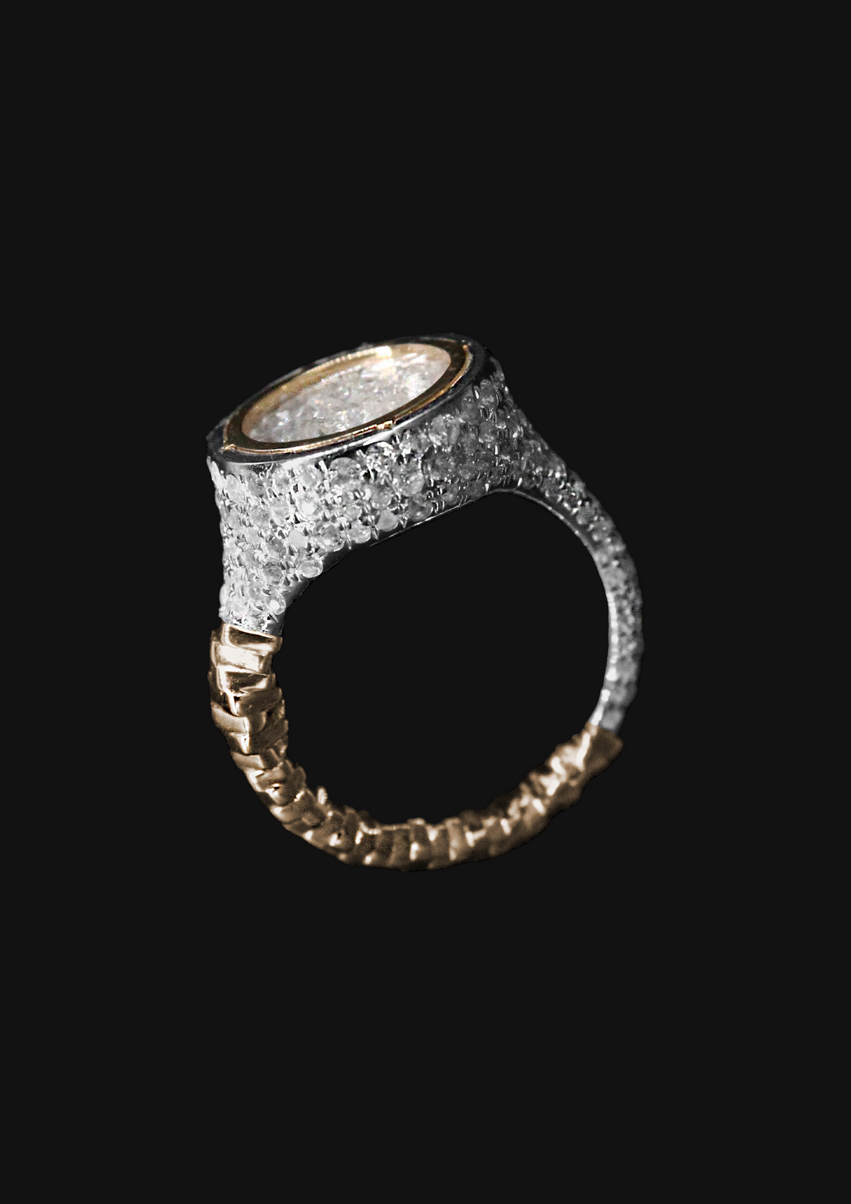 Vessel Ring — White Sapphire in 18K Gold