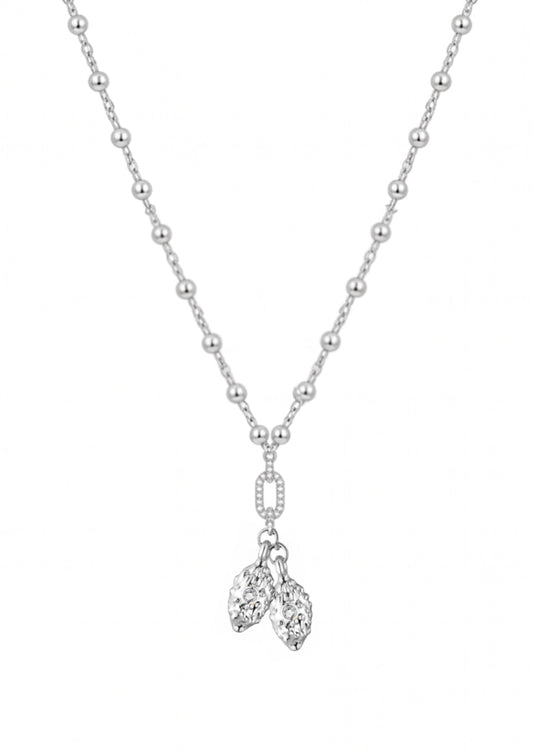 Double Cocoon Necklace in Sterling Silver