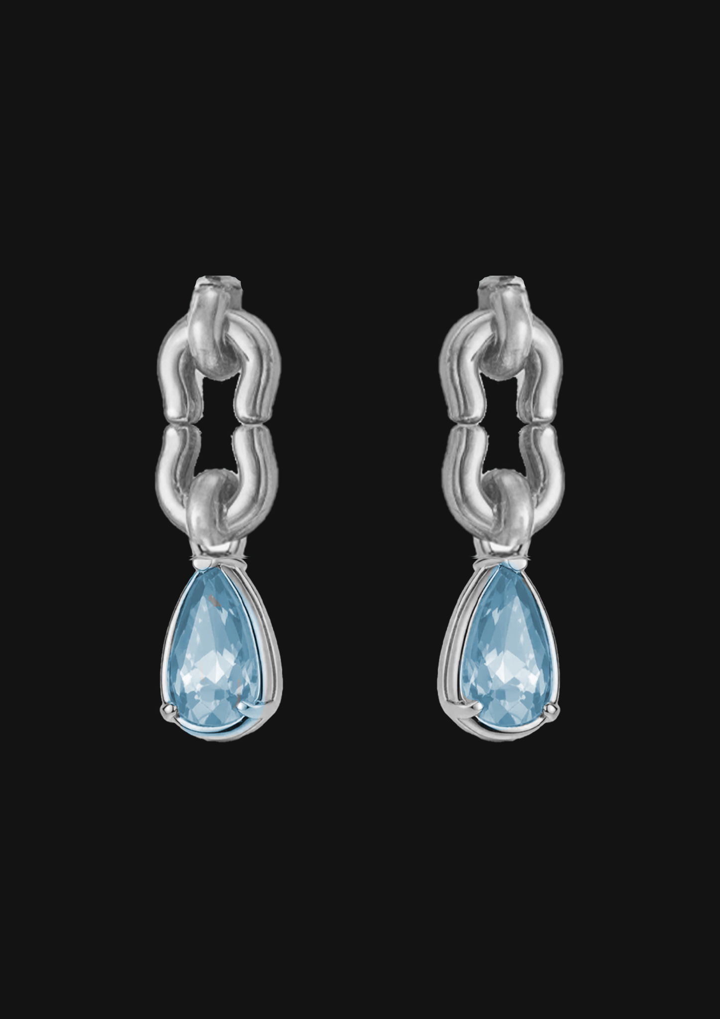 Aquamarine White Gold Earring