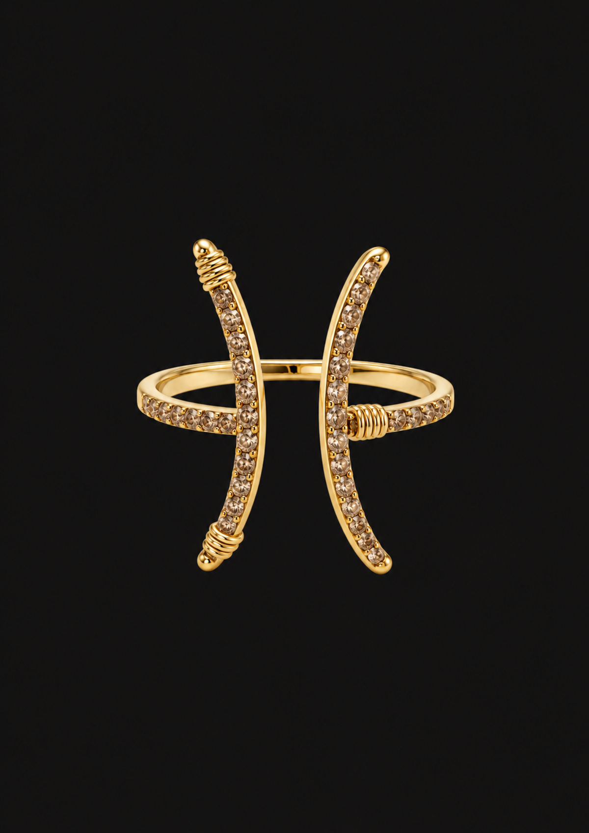 OT Open Ring in 18K Gold — black background product cover