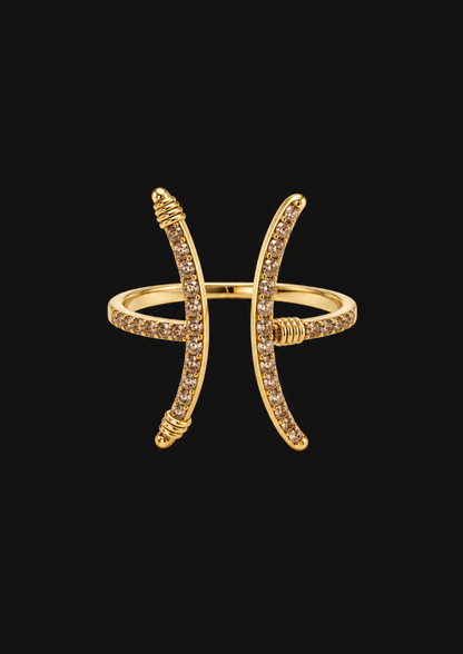 OT Open Ring in 18K Gold — black background product cover