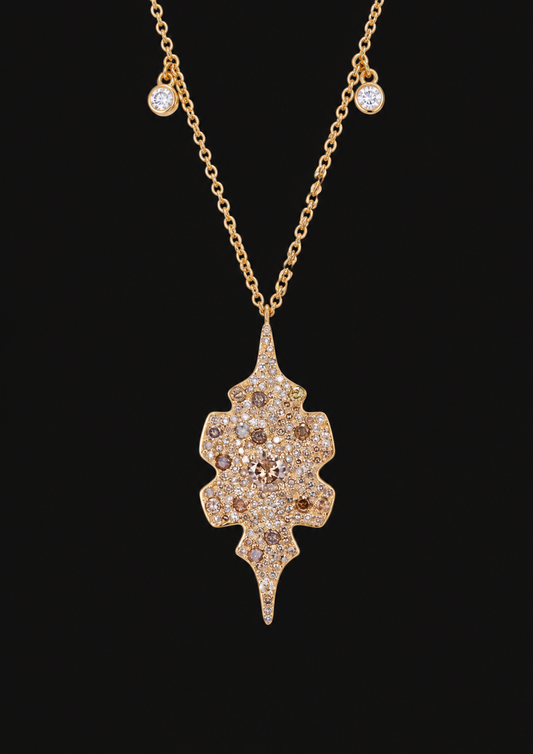 Coral Reef Diamond Necklace in 18K Gold — black background product cover