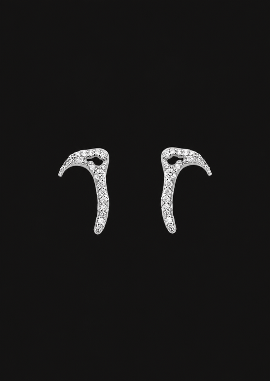 Shell Stud Earrings 02 in 18K Gold — black background product cover