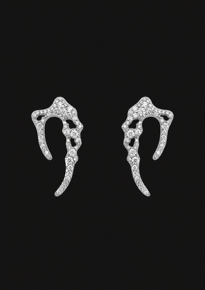 Shell Stud Earrings 03 in 18K Gold — black background product cover