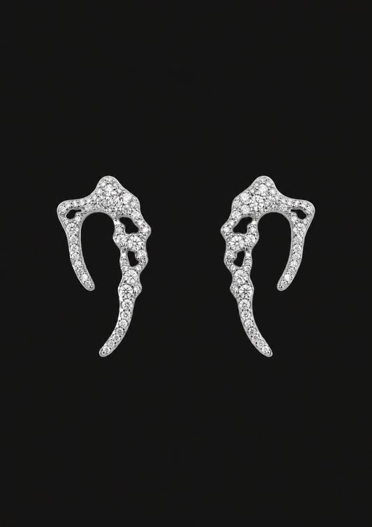 Shell Stud Earrings 03 in 18K Gold — black background product cover