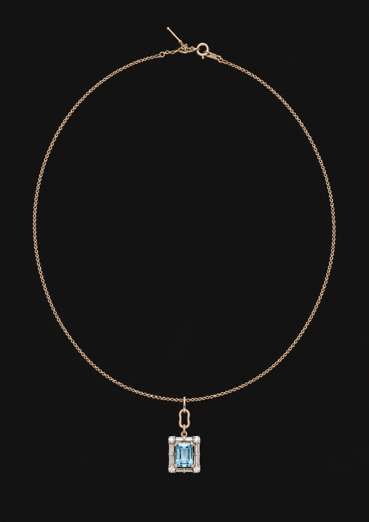 Logo Knot Square Colour Choker in 18K Gold — black background product cover