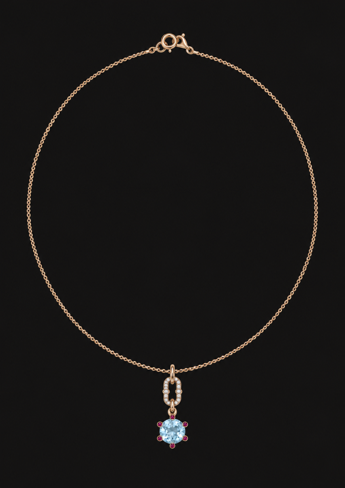 Logo Knot Teardrop Colour Choker in 18K Gold — black background product cover