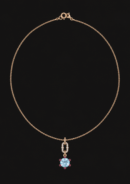 Logo Knot Teardrop Colour Choker in 18K Gold — black background product cover