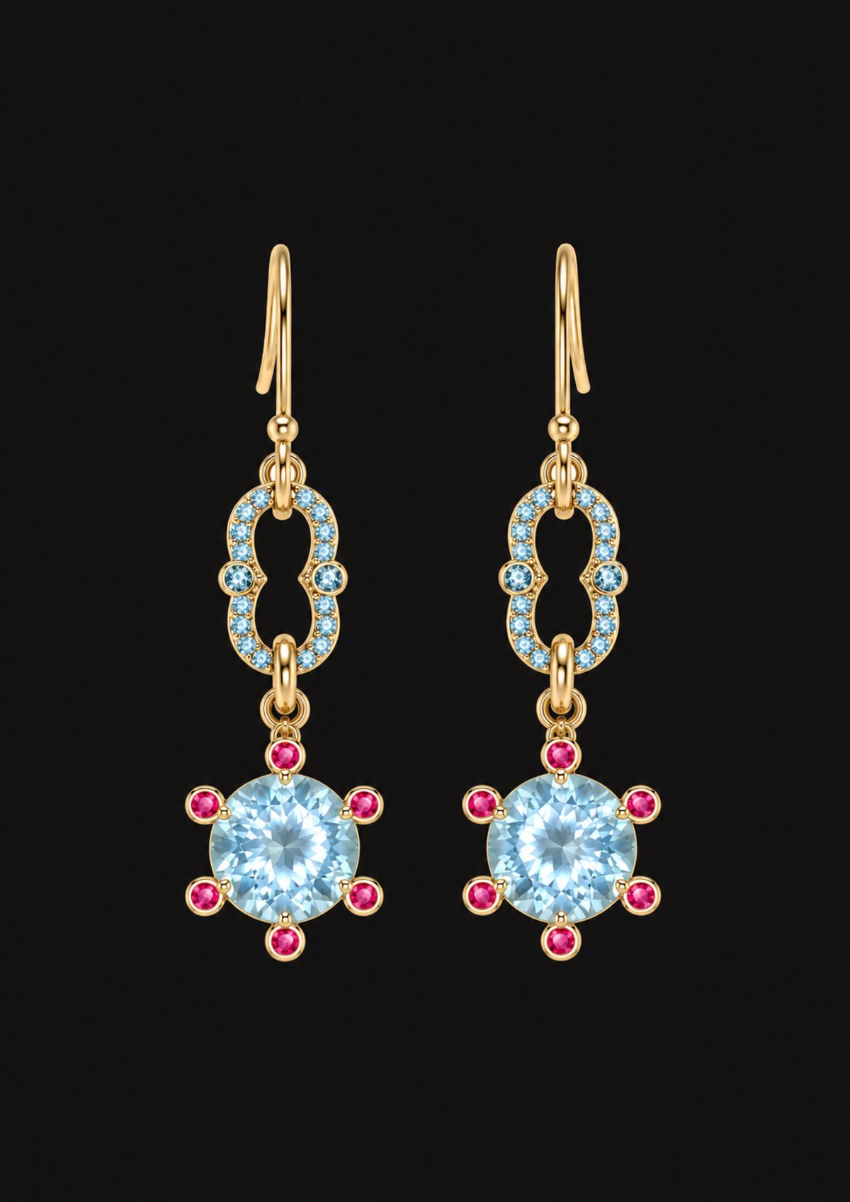 Logo Knot Colour Earrings in 18K Gold — black background product cover
