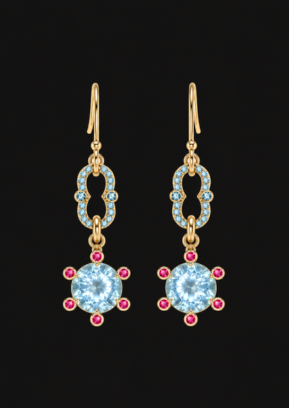 Logo Knot Colour Earrings in 18K Gold — black background product cover