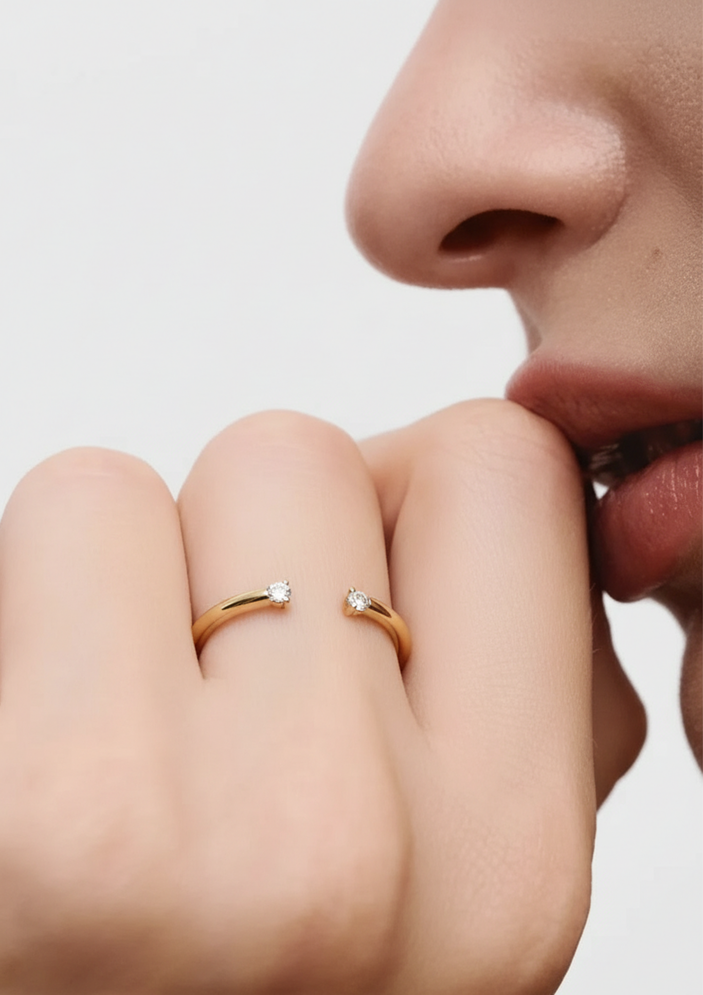 Single Diamond Open Ring