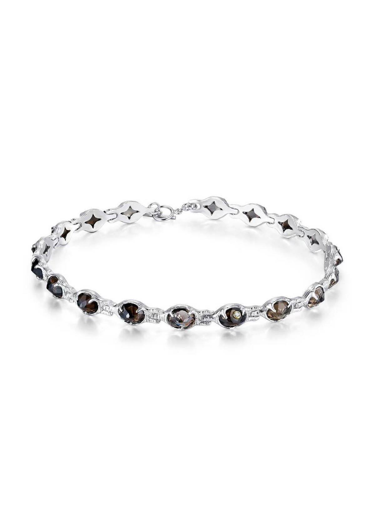 Clear Quartz Urchin Cluster Necklace in Sterling Silver