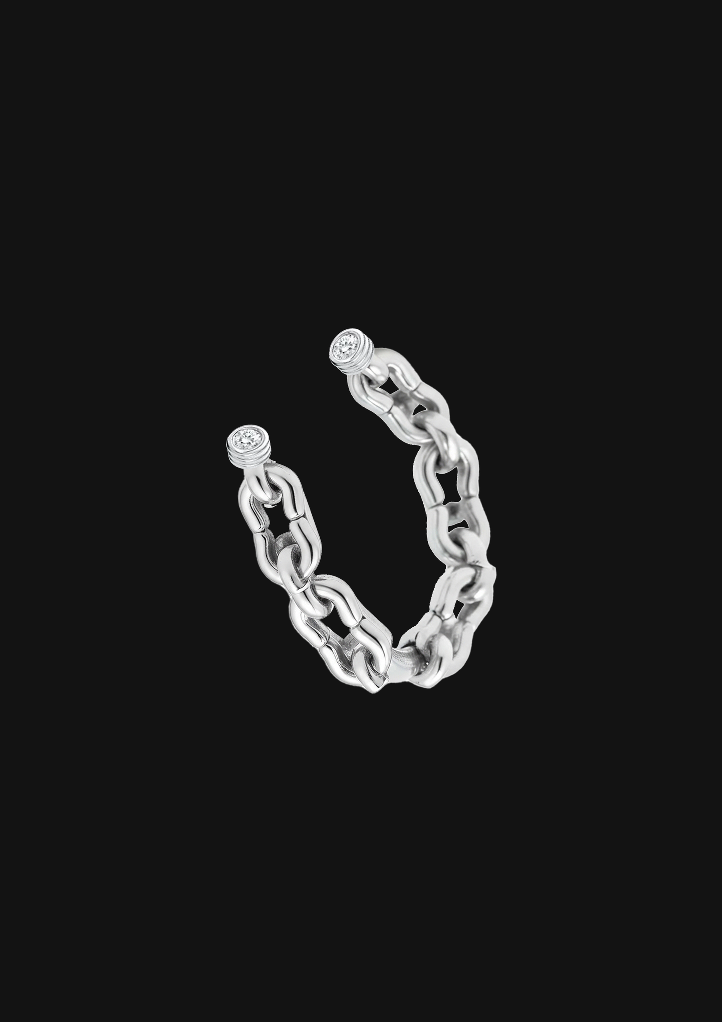 Chain Knot Diamond Open Ring