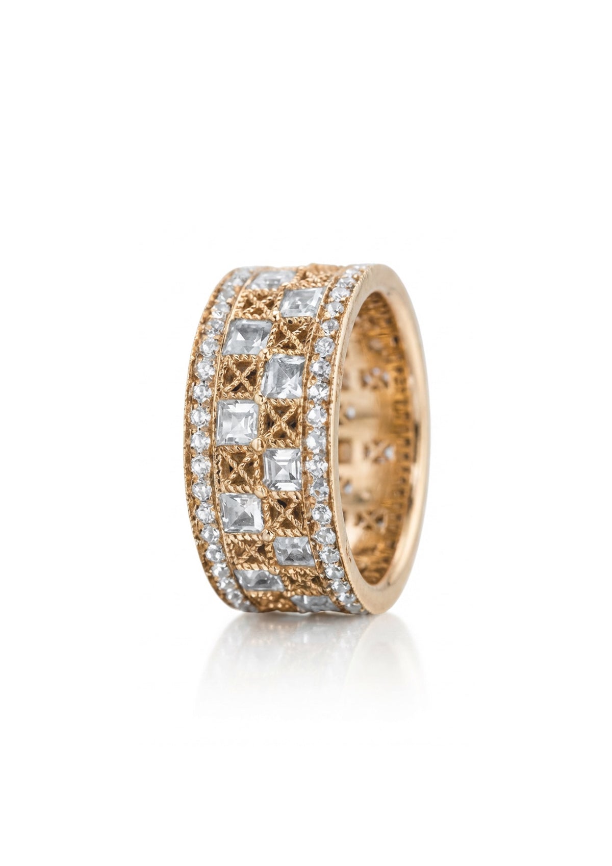 Chessboard Filigree Ring — Gold in 18K Gold