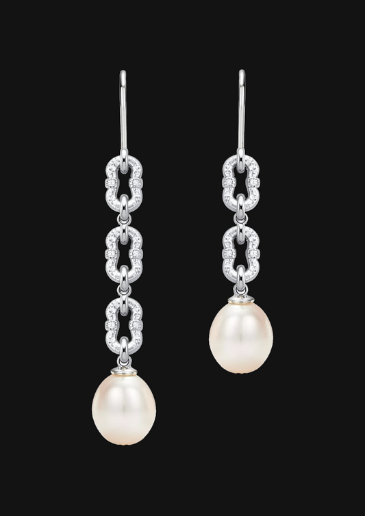 Five Knot Pearl Earrings in 18K Gold