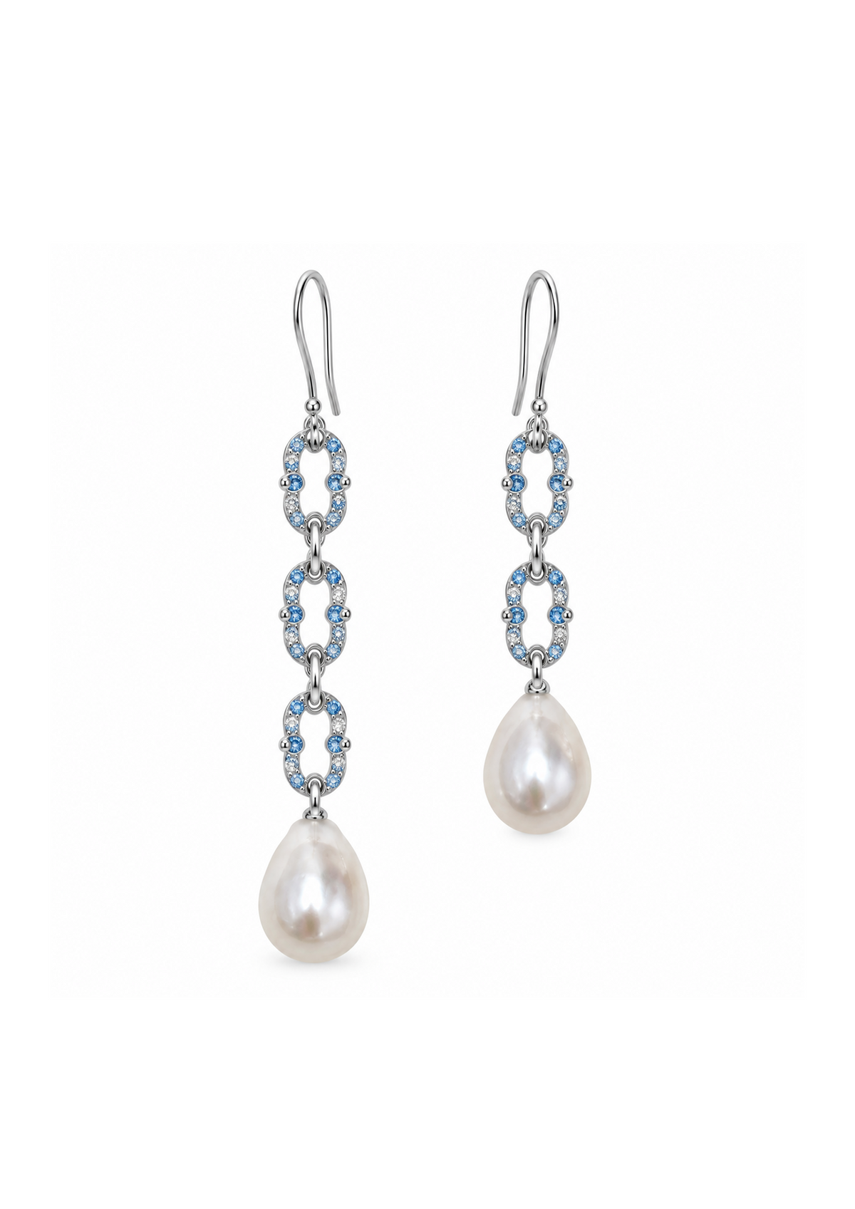 Five Knot Pearl Earrings — Blue in 18K Gold