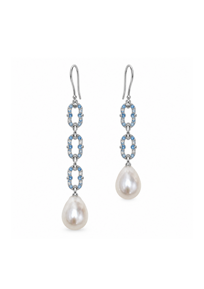 Five Knot Pearl Earrings — Blue in 18K Gold