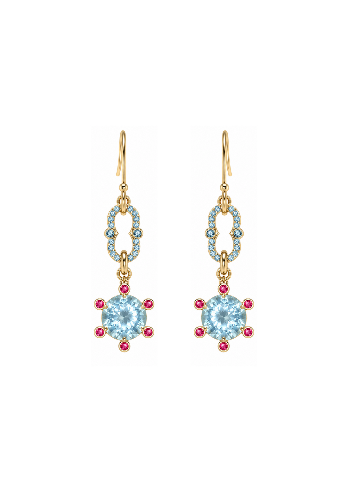 Logo Knot Colour Earrings in 18K Gold