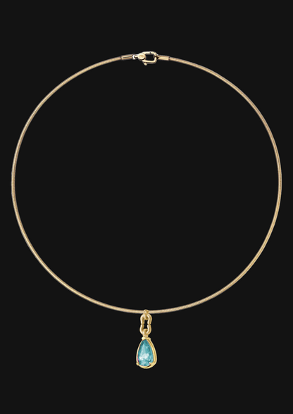 Logo Knot Colour Choker in 18K Gold